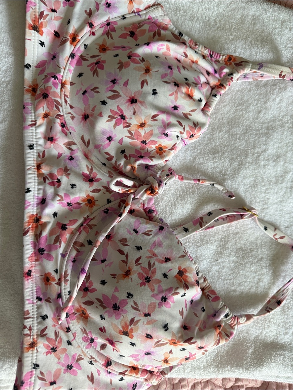 Women's Floral Underwire Bralette - Pink & Orange Floral